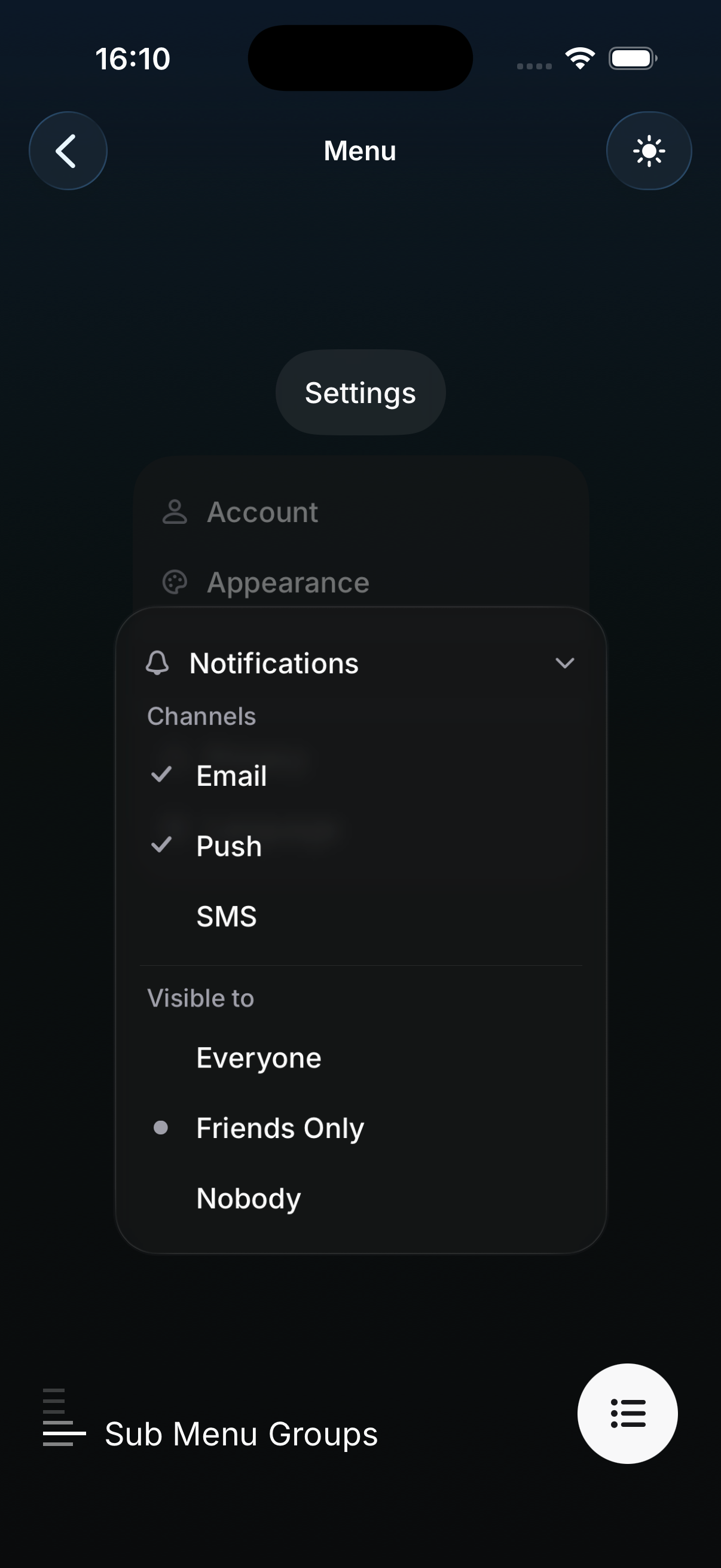 Glass theme preview