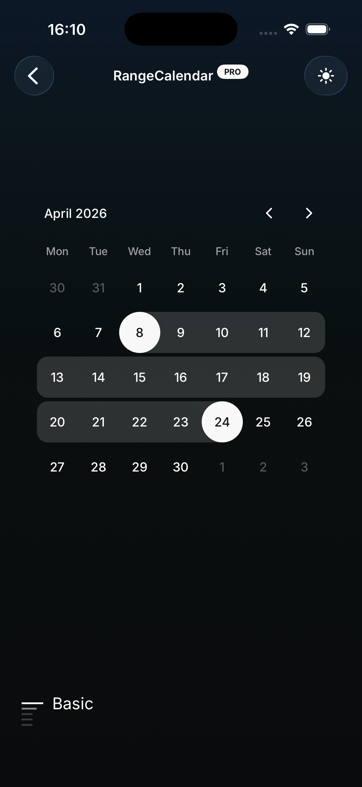 Glass theme preview