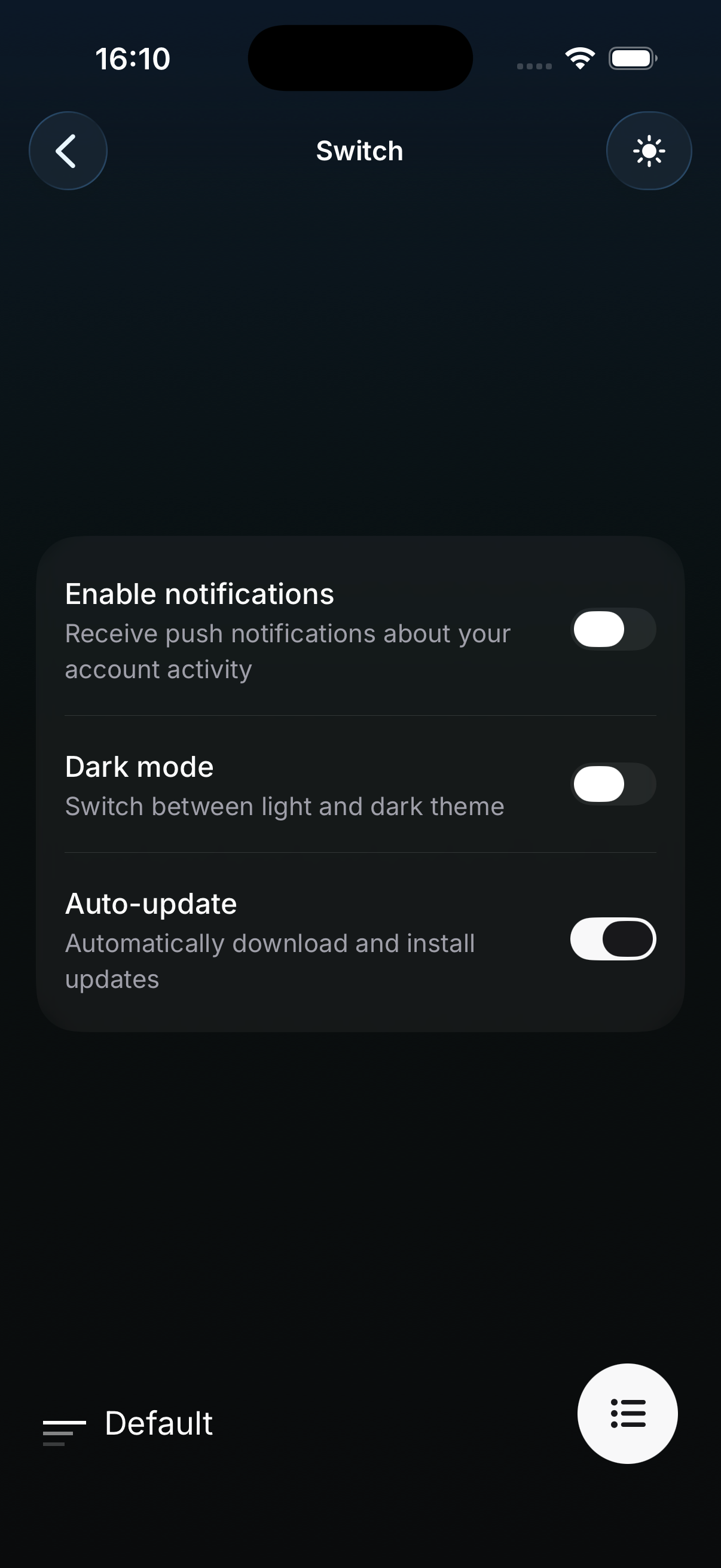Glass theme preview