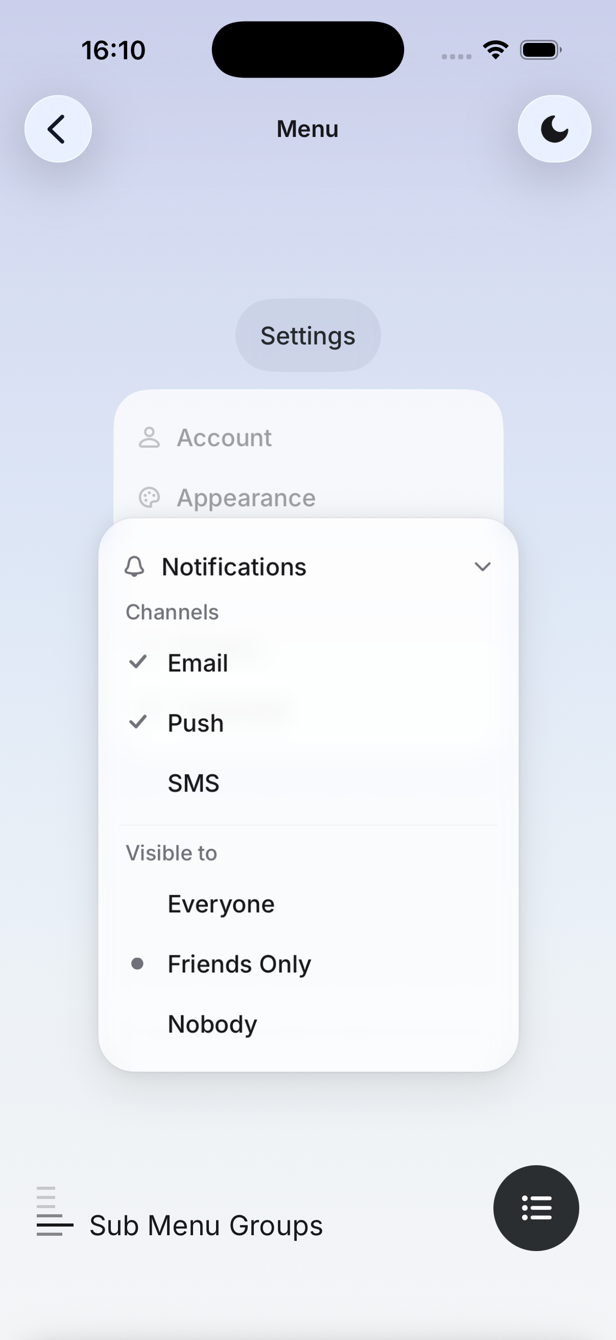 Glass theme preview