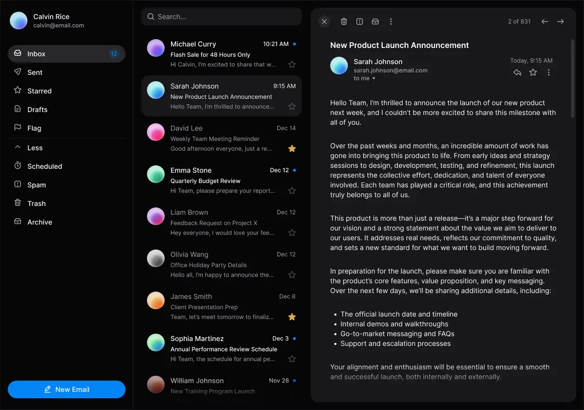 Mail template preview