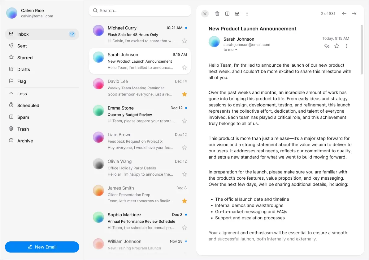 Mail template preview